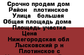 Срочно продам дом › Район ­ плотинское › Улица ­ большая › Общая площадь дома ­ 32 › Площадь участка ­ 28 › Цена ­ 650 000 - Нижегородская обл., Лысковский р-н, Плотинское с. Недвижимость » Дома, коттеджи, дачи продажа   . Нижегородская обл.